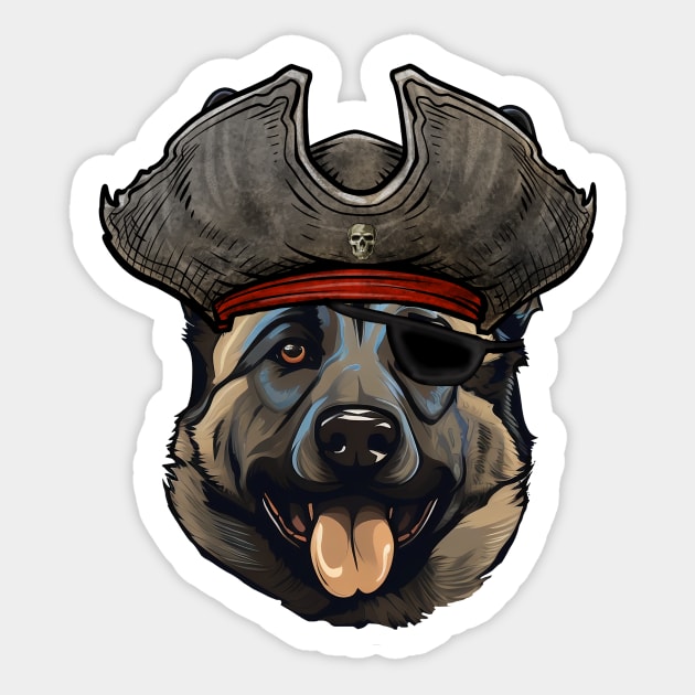 Funny Pirate Norwegian Elkhound Dog Sticker by whyitsme